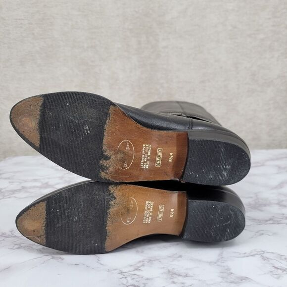 Etienne Aigner Shelby Black Leather Riding Boots Knee-High - Picture 9 of 12